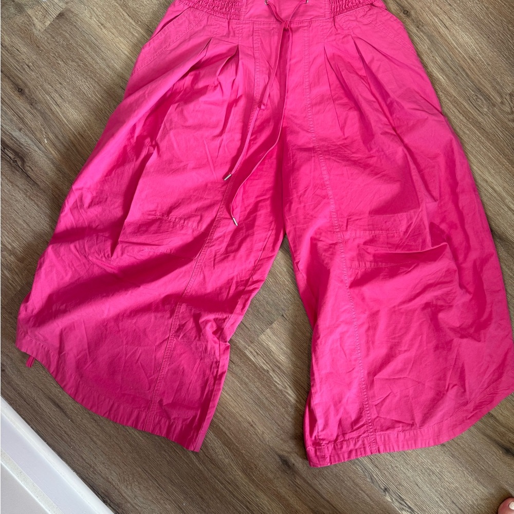 Anthropologie Pink Flowy Pants